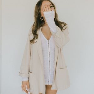 Vintage cream linen blazer